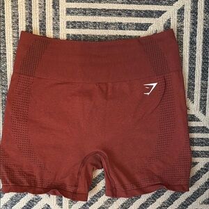 Gymshark Women's Compression Fit Burgundy Athletic Shorts